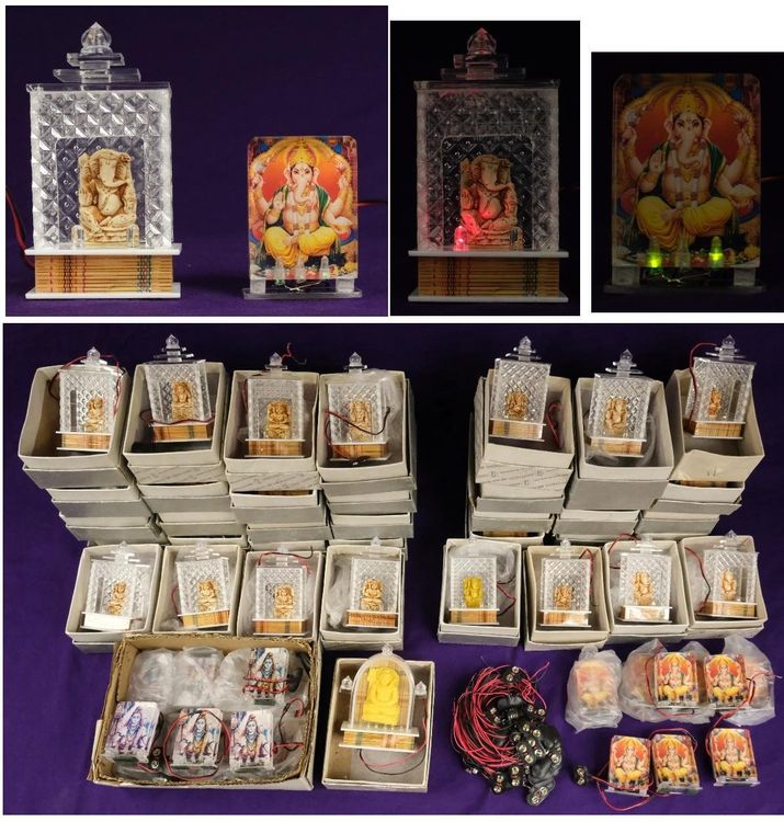 56x Mini Tempel Ganesha Shiva mit blinkenden Lämpchen (Neu (gemäss ...