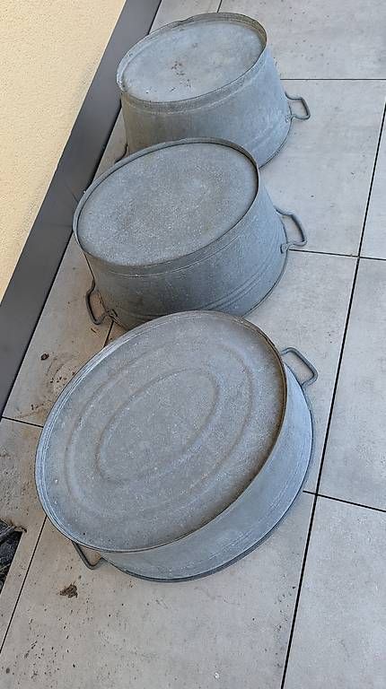 Autres décorations pour le jardin: 3 originale Zuber aus Zink – D'occasion à Wohlen AG par acsd
