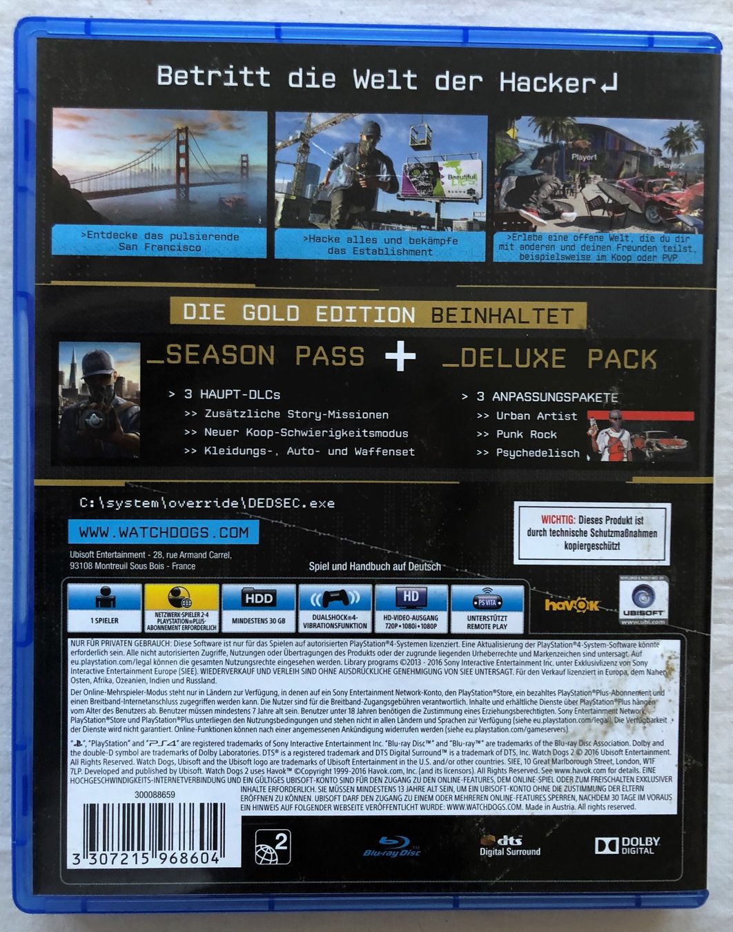 Spiele: PS4 - WATCH DOGS 2 - Gold Edition – Gebraucht aus Schaffhausen von durruti 2