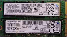 2×Samsung SSD 512GB M.2 NVMe und SATA gebraucht