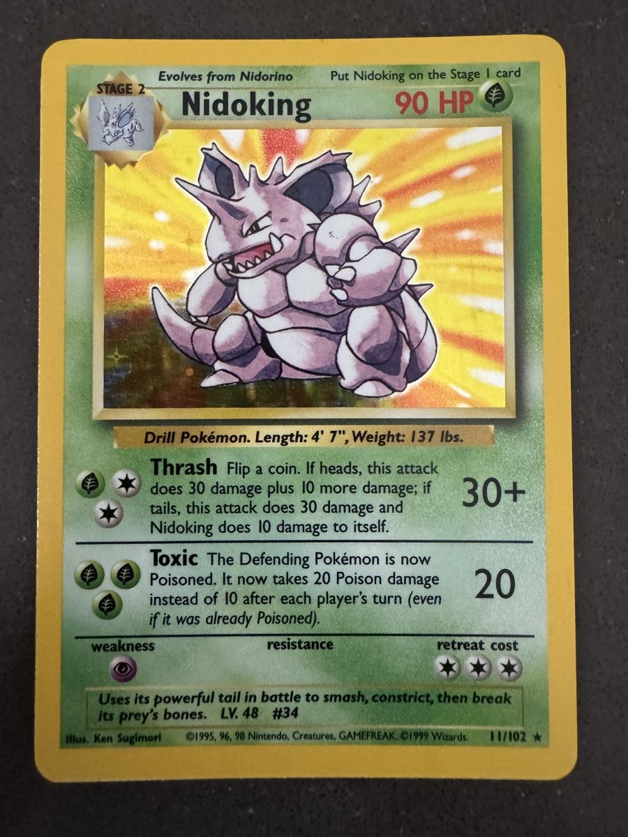 Pokémon Cartes à collectionner: Nidoking - Base Set 🇬🇧 - 11/102 – D'occasion à Cadro par kiks27