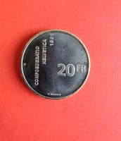 Pièce de 20 Francs suisse en argent, 1291-1991, neuve
