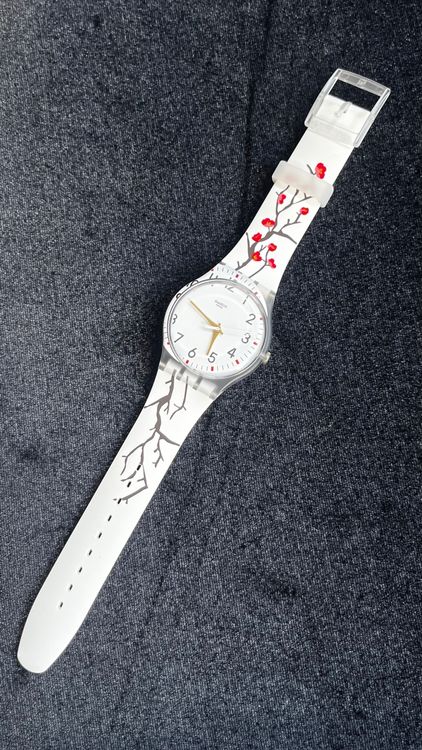 Swatch Orologi: Swatch Uhr Gent mit Kirschblüten Design – Usato da Grenchen venduto da chththl 1