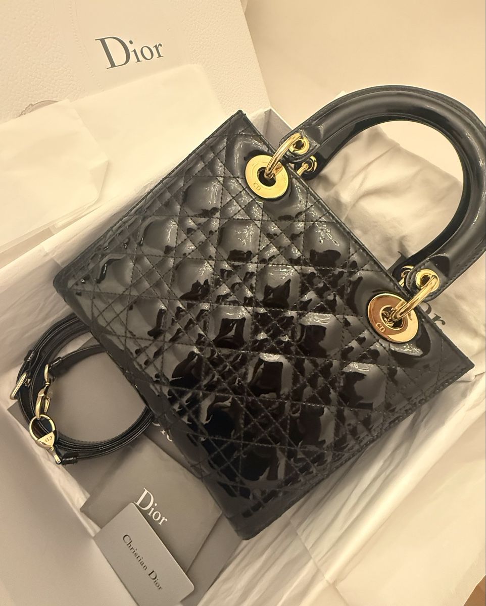 Dior Sacs: Dior Lady Medium  black patent leather  – Neuf (Voir description) à Baar par the_6lkj 4