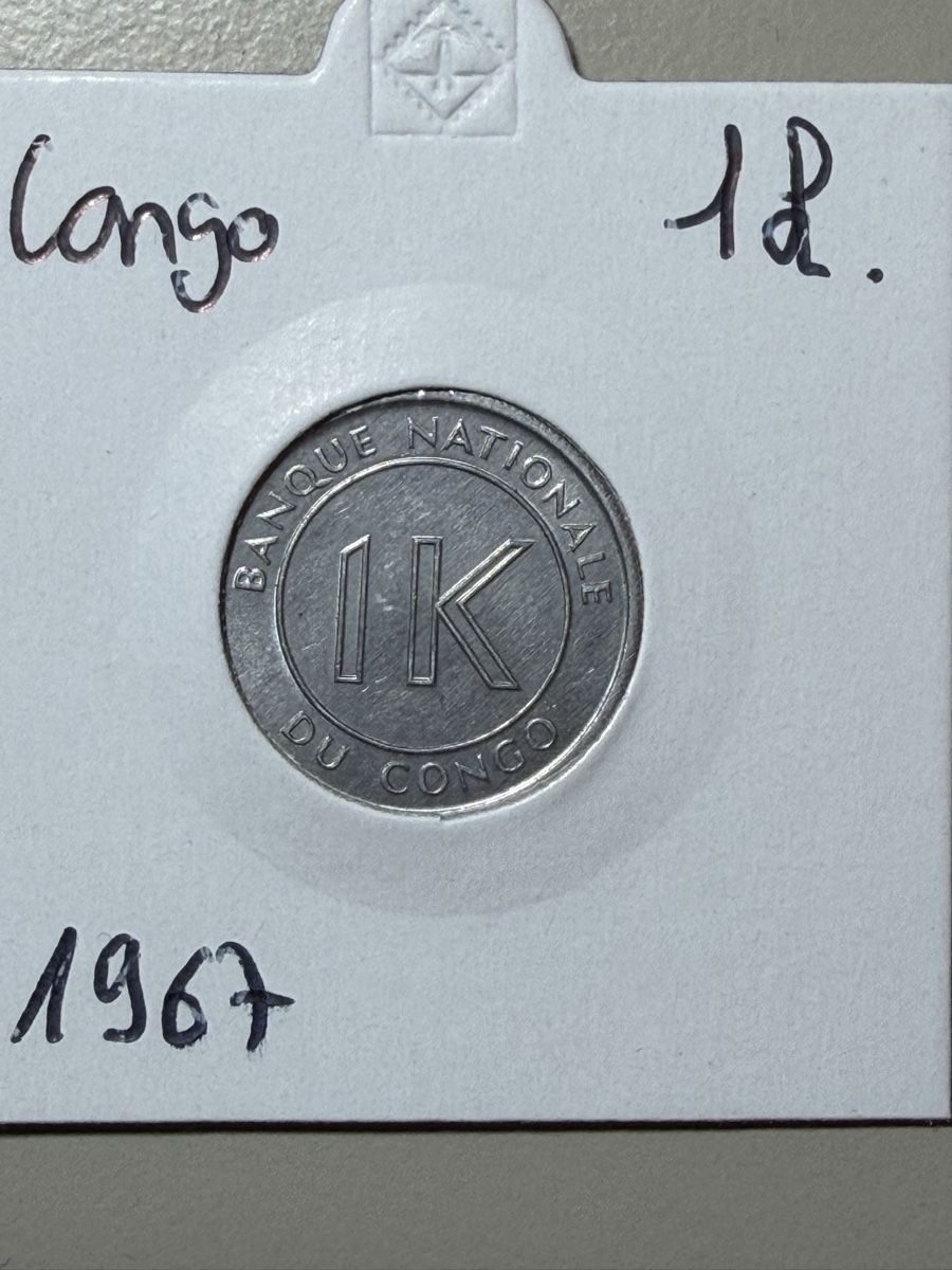 Alle Münzen: Congo - 1 likuta - 1967 – Gebraucht aus Payerne von Mike1682