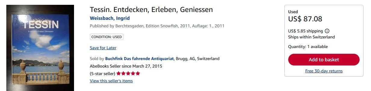 Libri: Tessin: Entdecken, Erleben, Geniessen – Usato da Pambio Noranco venduto da Pol69 2