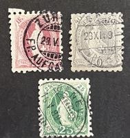 1888 Stehende Helvetia Nr. 67B 69B 71B Cat. 1050.- CHF