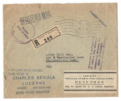 Luzern 16.04.35 R-Brief (R240) nach Philadelphia, USA [L30]