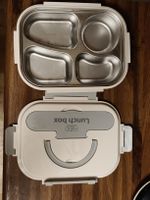 Lunch Box Stainless Steel 4 Compartments Beige