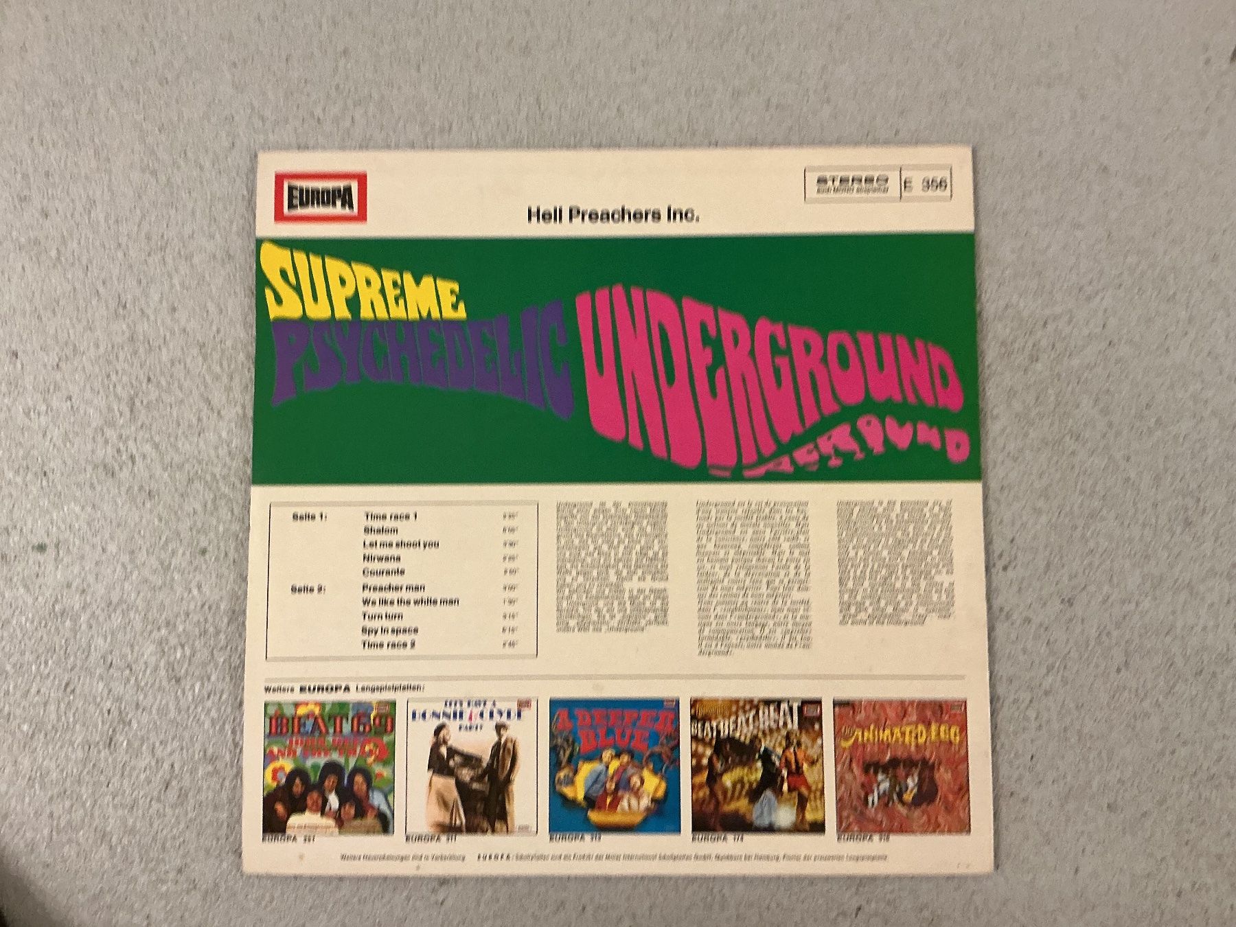 Dischi in vinile: Hell Preachers Inc LP - Supreme Psychedelic Europa – Usato da Winterthur venduto da Tumko-Vinyl 1