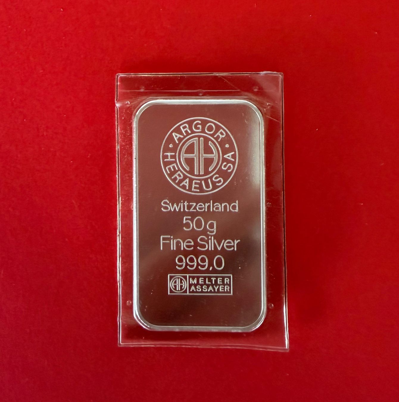 Edelmetalle: Silberbarren 50g Feinsilber 999 – Neu und originalverpackt aus Rorschacherberg von Mausklick1
