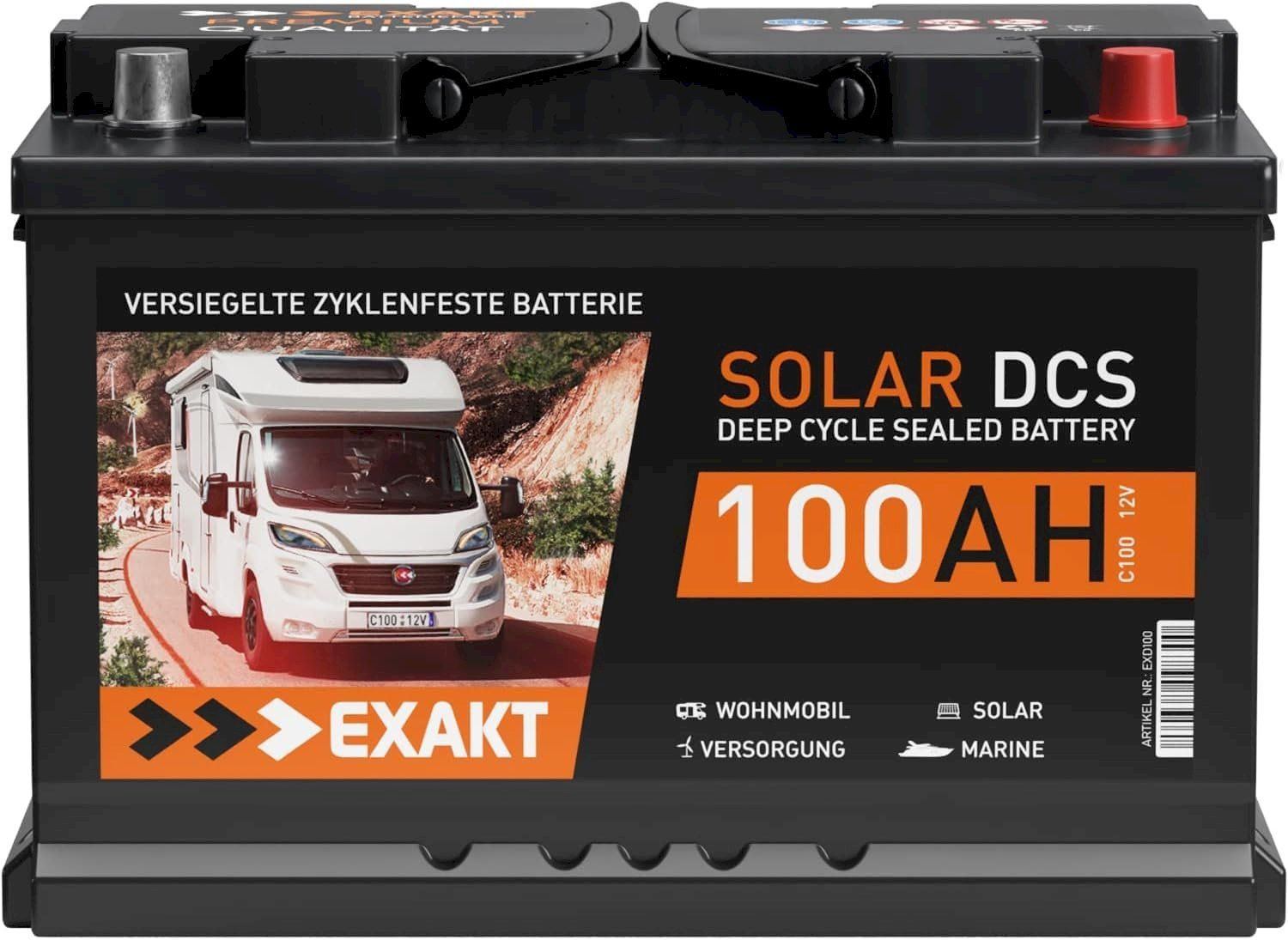 Elettrotecnica: EXAKT Solar DCS Solarbatterie 100Ah 12V – Nuovo e nell'imballaggio originale da Bottighofen venduto da zaap