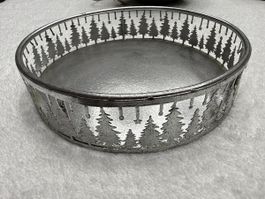 Support bougie sapin argenté Ø 20cm neuf