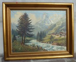 Wunderschönes Gemälde vom Matterhorn, gemalt von Janin