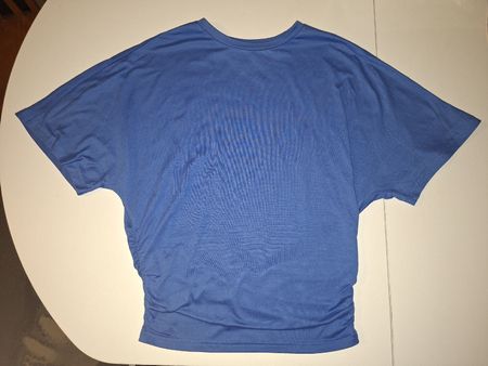 T-shirt bleu à manches chauve-souris, taille S