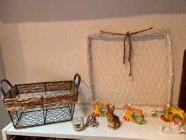 Deko Set Ostern  Osterhasen Serviettenringe und 🧺