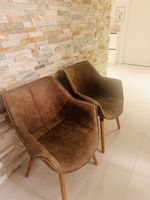 Gemütliche  Sessel in Vintage Style -Holzfüssen, 2 Stk,