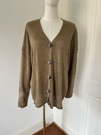Zara Knit Cardigan - Stylish brownish/gold, Size Medium!