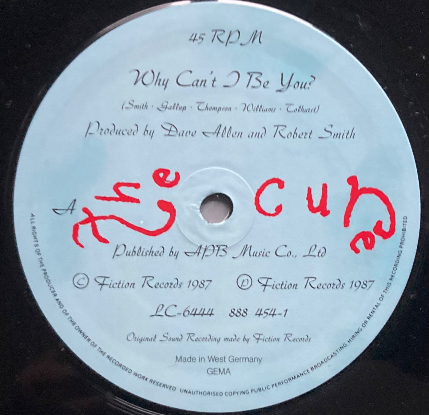 Dischi in vinile: THE CURE - WHY CAN'T I BE YOU? – Usato da Poliez-Pittet venduto da Newtown-Records 2