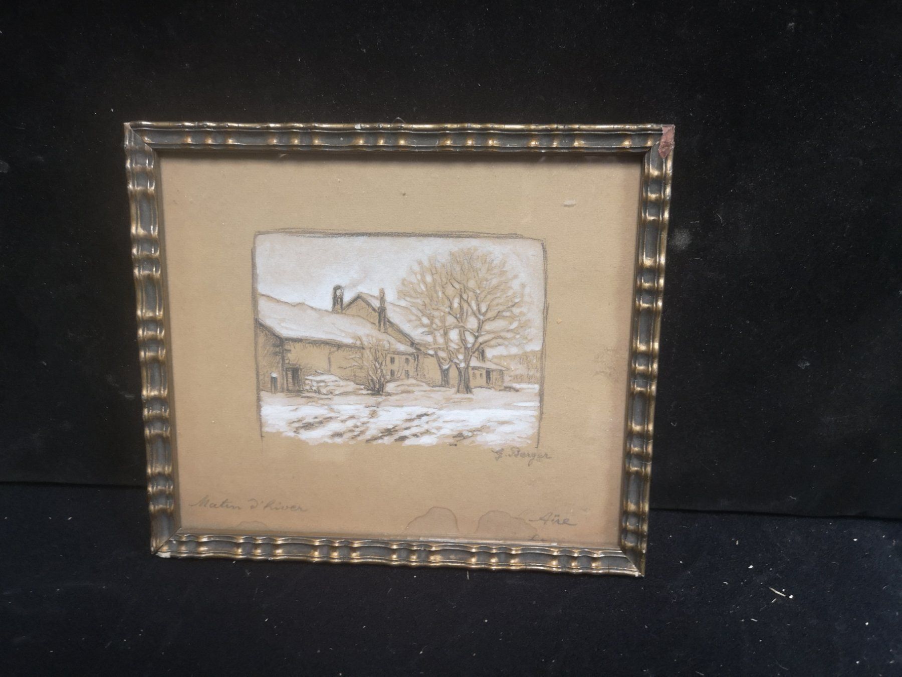 Dipinti: Dessin signé Matin d'hiver Aïre – Usato da Genève venduto da Qanil77