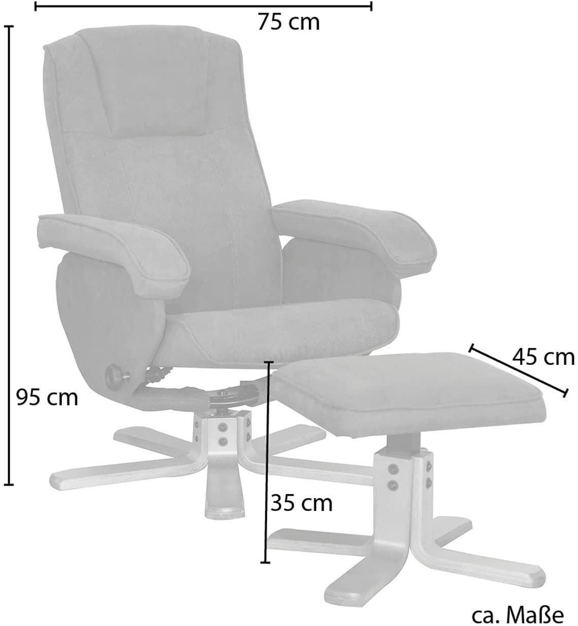 Poltrone: SVITA Charles Relaxsessel Hocker grau – Nuovo e nell'imballaggio originale da Bottighofen venduto da zaap 1