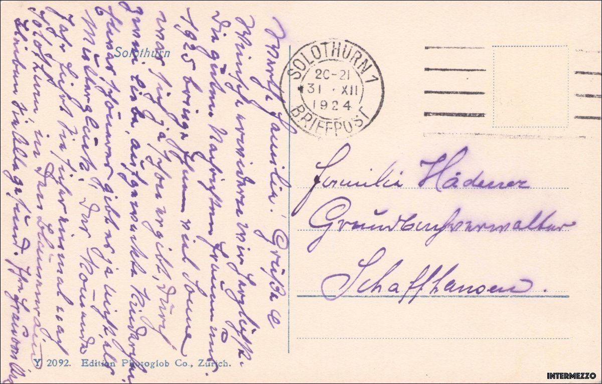 Cartoline postali: Solothurn // Stadt Aare 1924 // Sommer – Usato da Basel venduto da intermezzo12 1