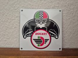 Emailschild Ducati Motorrad Service Garage Emaille Schild