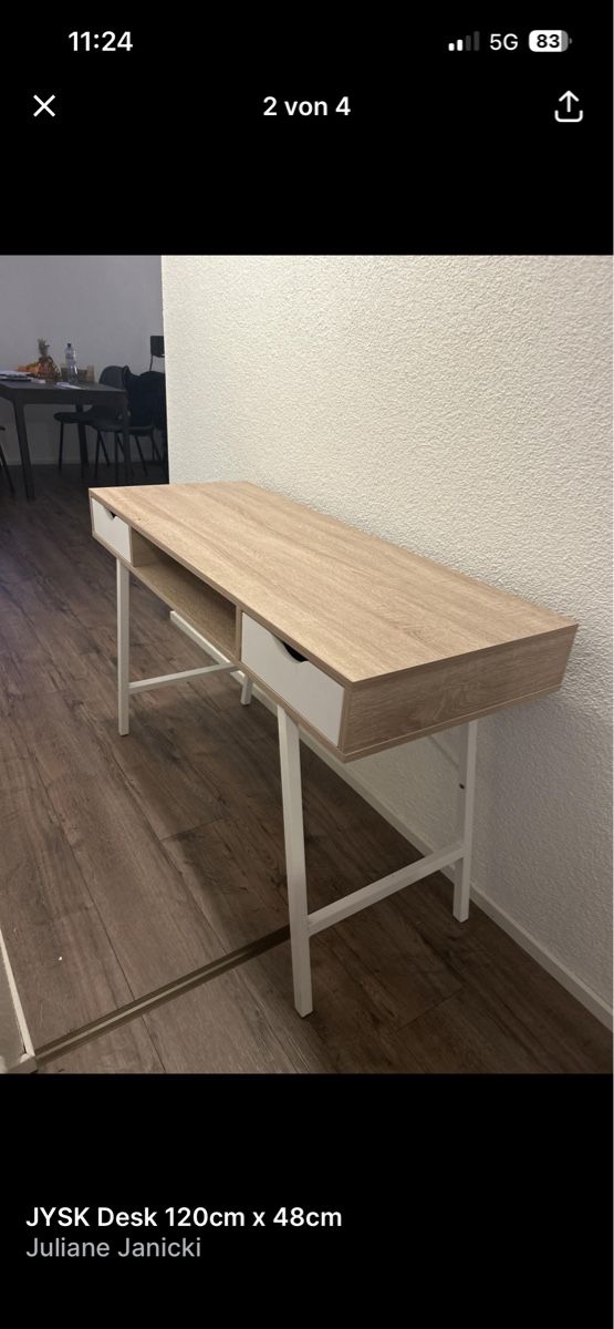 Jysk Tavoli: JYSK Tisch mit Schubladen, 120x48cm – Usato da Ermensee venduto da Juleess