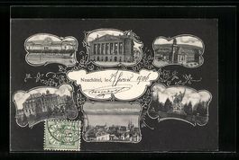 Neuchatel, Denkmal, Panorama, Gebäudean