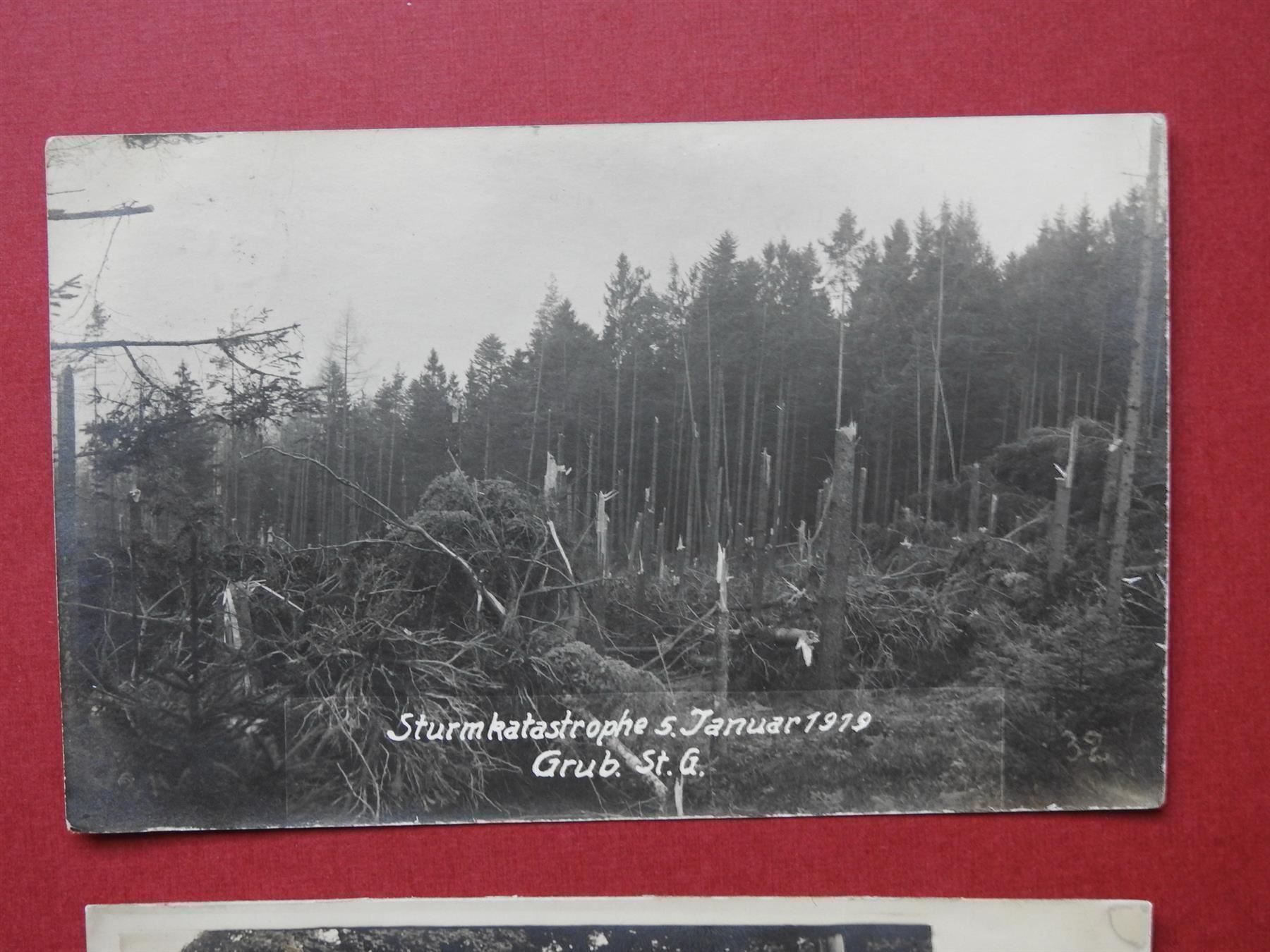 Cartoline postali: 2 AK - Sturmkatastrophe 1919 Grub St.G. – Usato da Rain venduto da 999-800-K 1