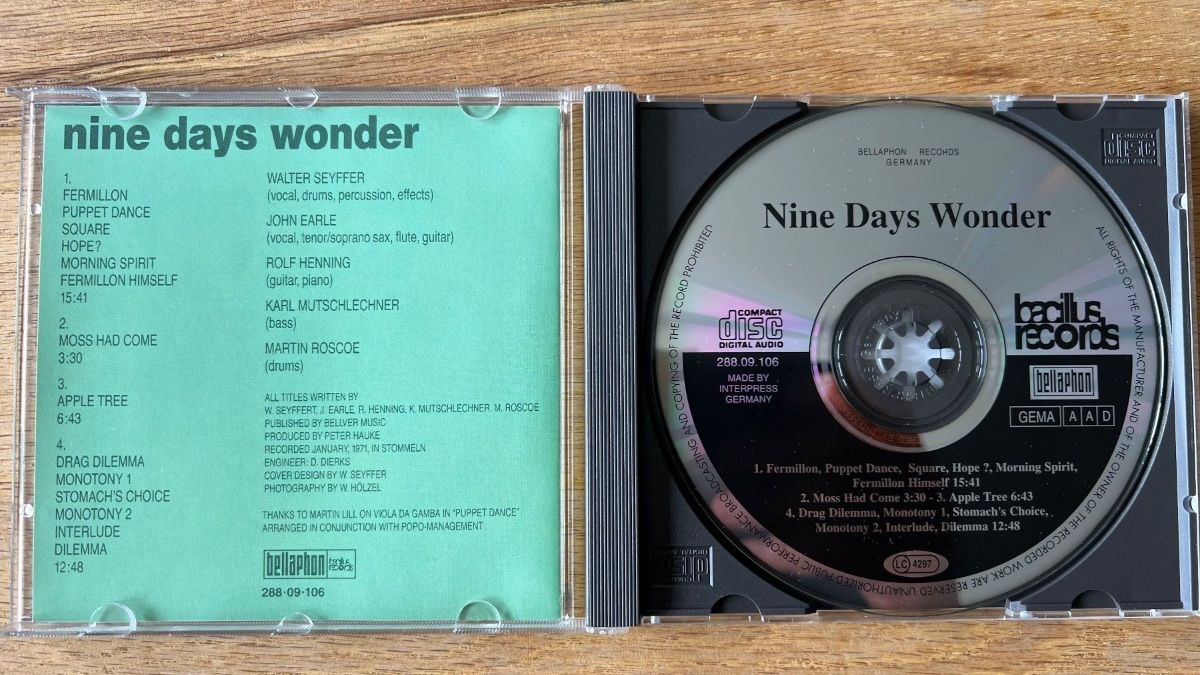 CD: Nine Days Wonder - Same / CD - 1. D-Press. 1993 - TOP – Usato da Gais venduto da soundcave57 2