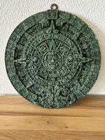 Aztekischer Sonnenkalender Wandrelief Malachit Resin 