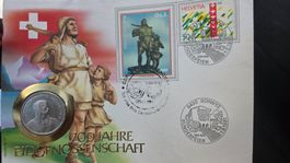 700 Jahre Eidgenossenschaft 5 Franken Münze