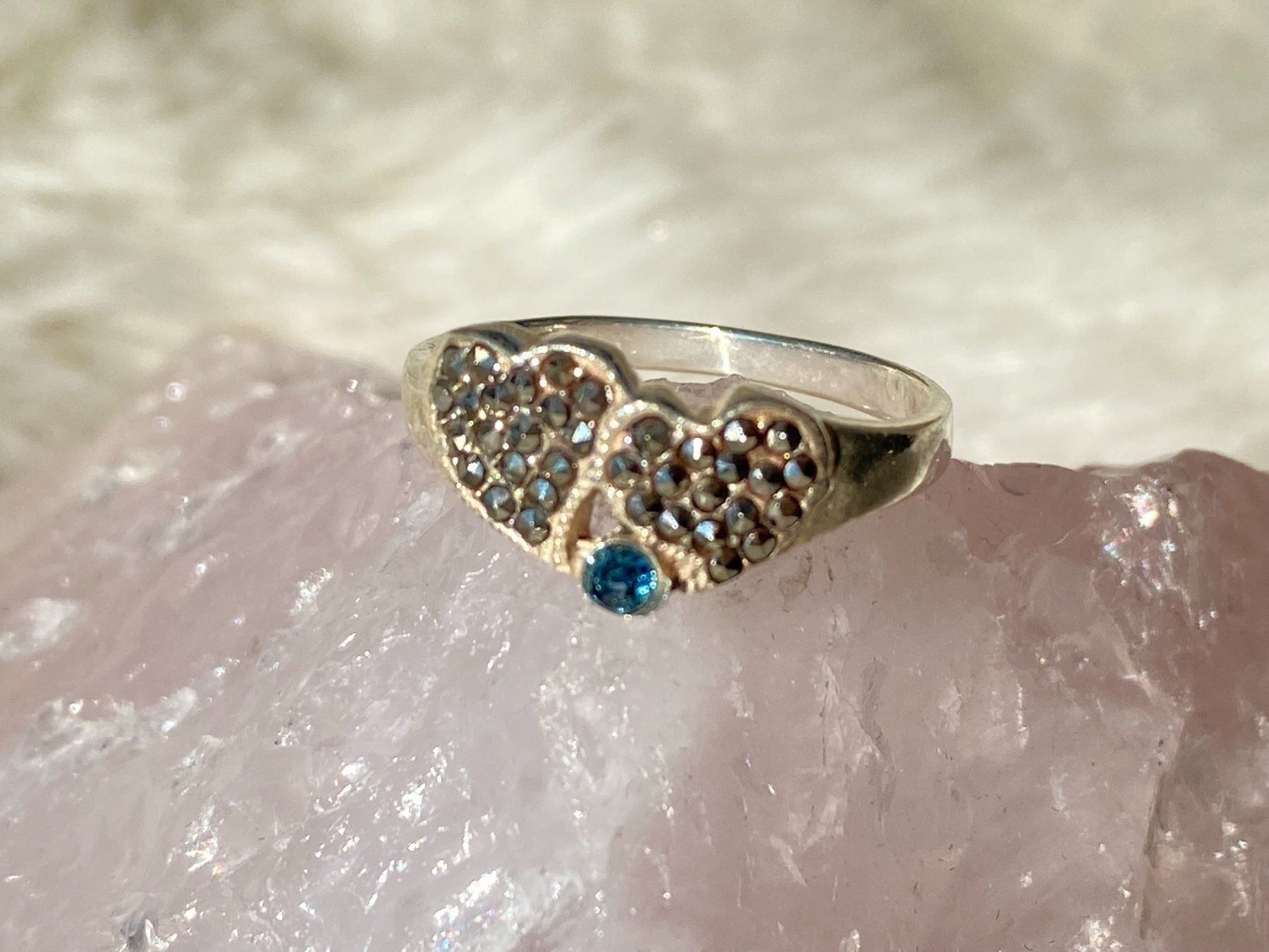 Anelli: Ring Silber 925 mit türkisem Stein Herz – Usato da Istighofen venduto da Ringparadies