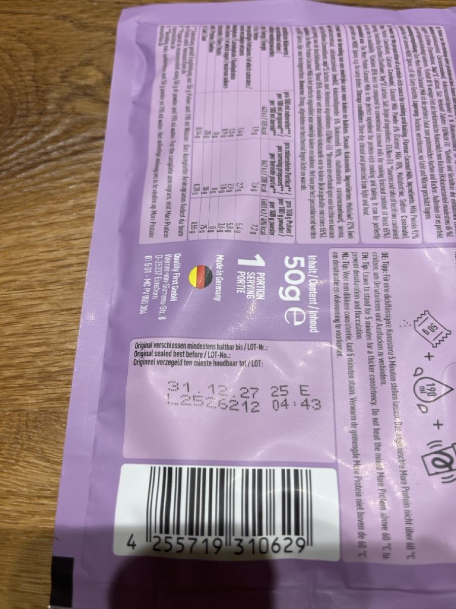 More Nutrition Lebensmittel & Spezialitäten: More PROTEIN COCONUT MILK – Neu und originalverpackt aus Baar von Girlpower1994 2