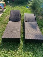 Lettino da giardino in ratan per esterni