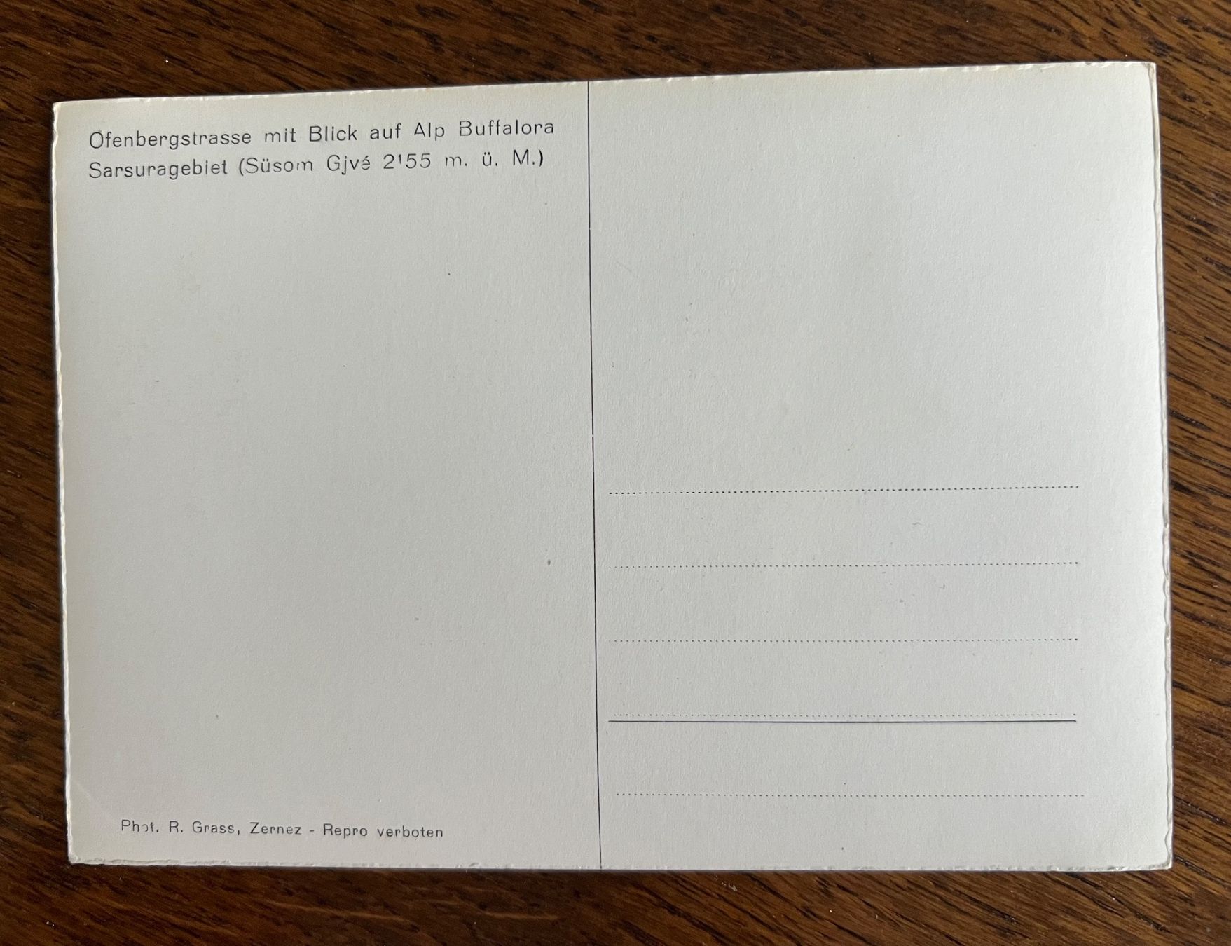 Ansichtskarten: Postkarte Alp Buffalora – Neu (gemäss Beschreibung) aus Grueningen von ant_qb8l 1