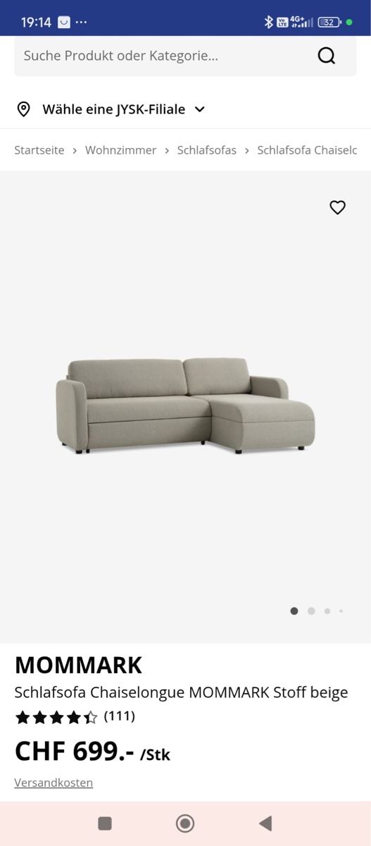 Jysk Divani: Schlafsofa Chaiselongue beige – Nuovo (secondo la descrizione) da Watt venduto da lou_m5tq 2