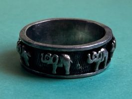 Silberring Elefanten, Gr. 60
