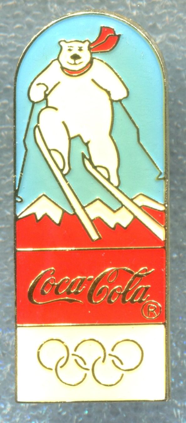 Coca-Cola Placchette & Badge: Coca Cola  Eisbär  Ski Alpin – Usato da Winterthur venduto da Sammleroase