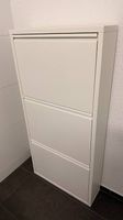 Schmaler Schuhschrank / Schuhkipper Metall weiss