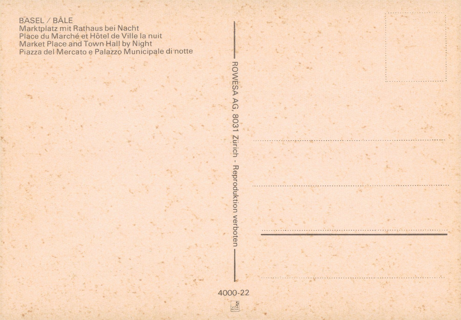 Ansichtskarten: AK Basel - Marktplatz mit Rathaus bei Nacht – Gebraucht aus Eggersriet von stamp303 1