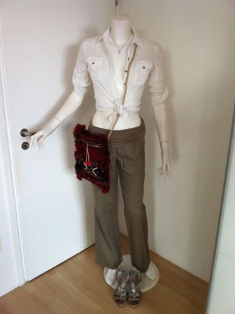 🤩MANGO LEINEN HOSE OLIVGRÜN MIT BAND & CHANEL P.