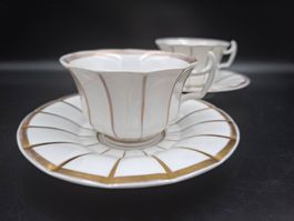Antikes 1880 KPM Waldenburg Schlesisches Porzellan Tee Duo