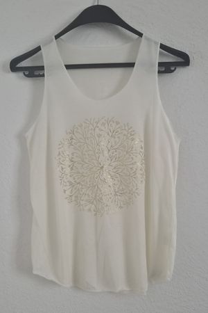 Boho Tanktop M Sommertop Trägertop Goldprint  Mandala