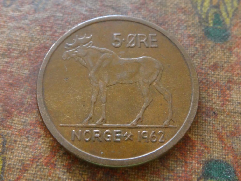 Tutti le monete: NORVEGE  5  ORE  1962  (P) – Usato da Romanel-sur-Lausanne venduto da Swift13