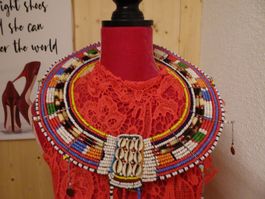 NEUER traditioneller Massai Halsschmuck 32cm - 426294
