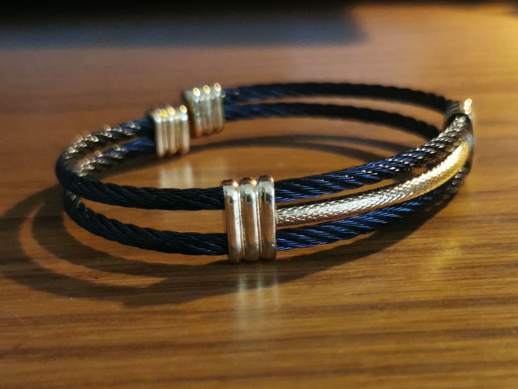 Bracciali & Braccialetti: Bracelet Acier noir & placage doré type Albanu – Nuovo e nell'imballaggio originale da Geneve venduto da Vtss00 5