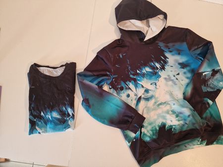 Hoodie + T-Shirt Anime Bakugou Katsuki, Grösse L, 176