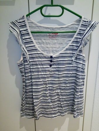 Schwarz-weiss gestreiftes T-shirt von Pink Loop, Grösse M